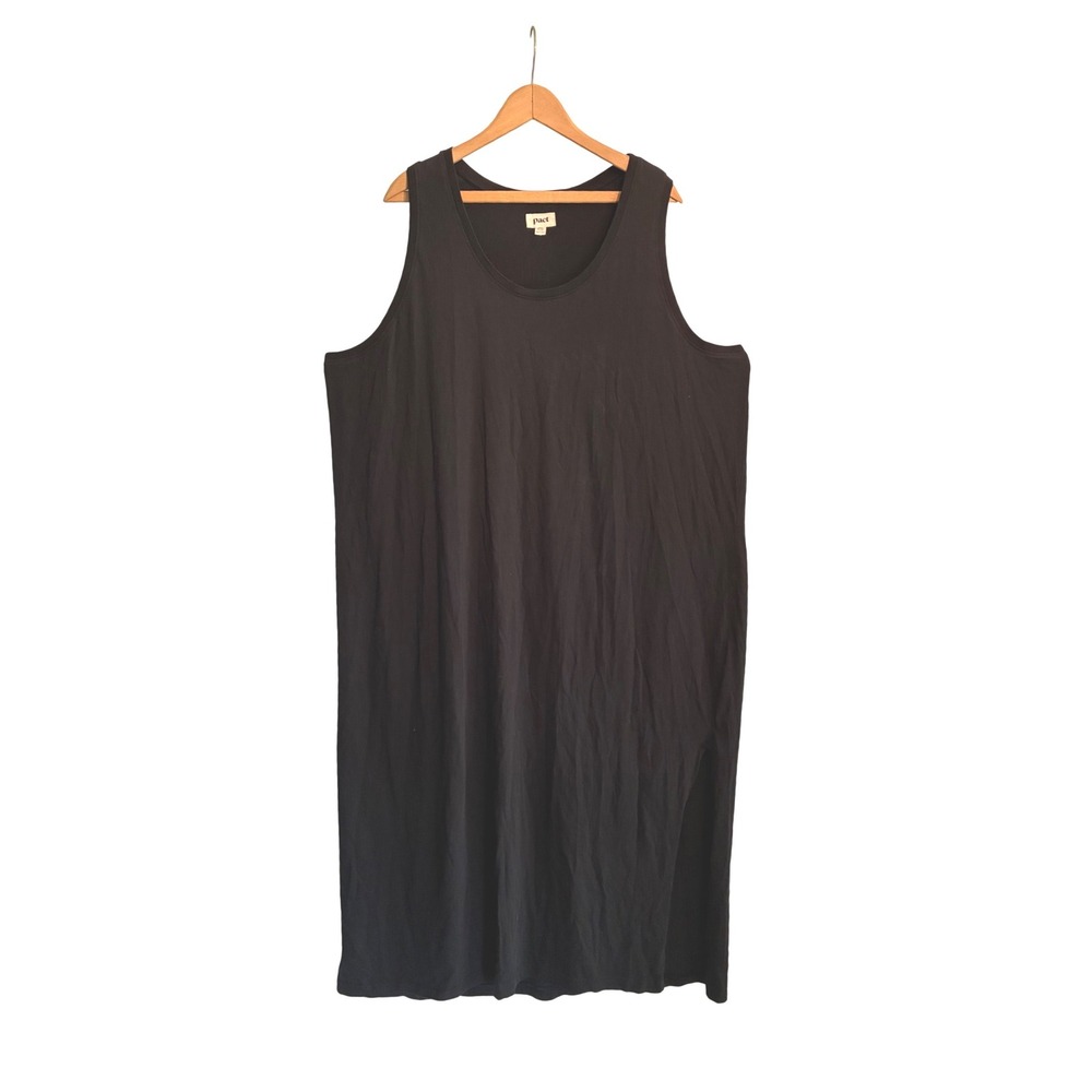 Pact Black Organic 100% Cotton Tank Dress Sleeveless Midi Plus Size XXXL Capsule